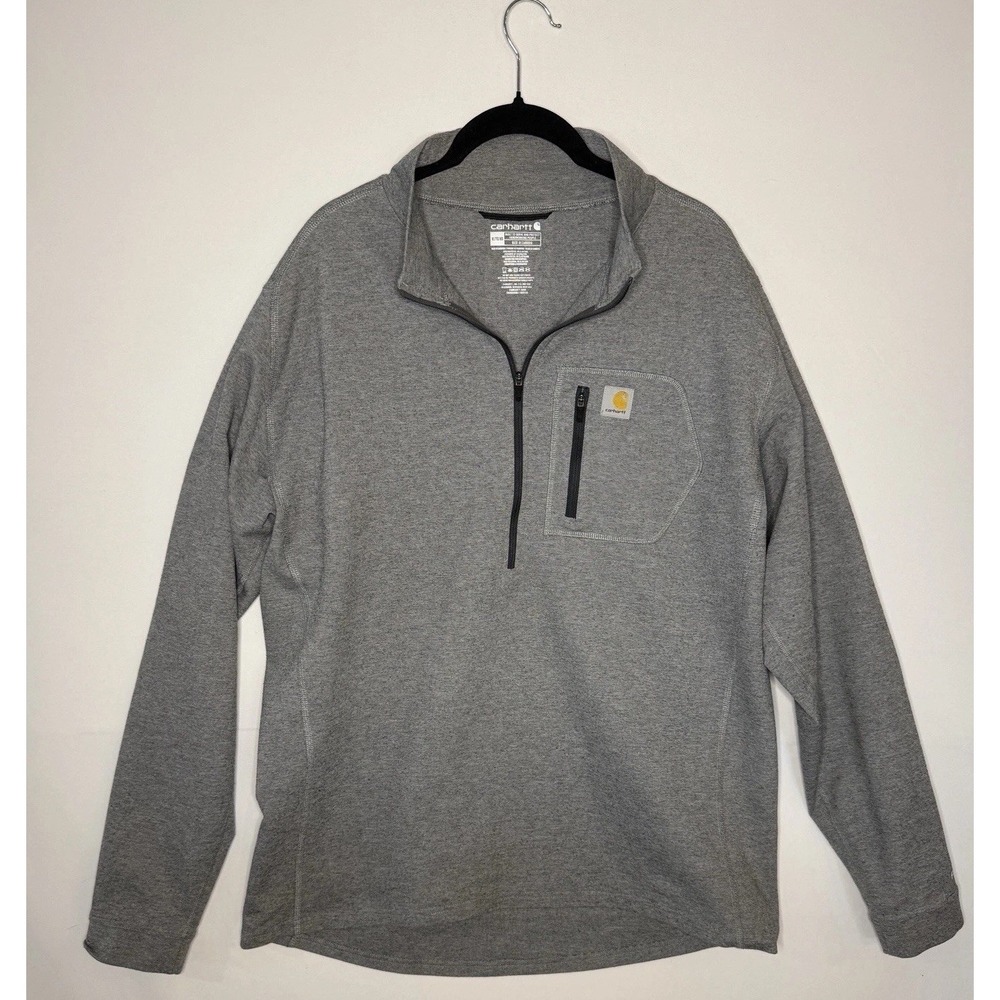 Carhartt Force Men's XL Gray 1/4 Zip Pullover Long Sleeve Performance Shirt - Picture 4 of 10